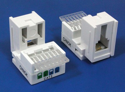 TM 4204-Phone jack UTP Voz clave TM 4204-Cat3 Phone jack UTP Voz clave - RJ11/12 (CAT3) Voz Keystone Jacks Los fabricantes chinos 