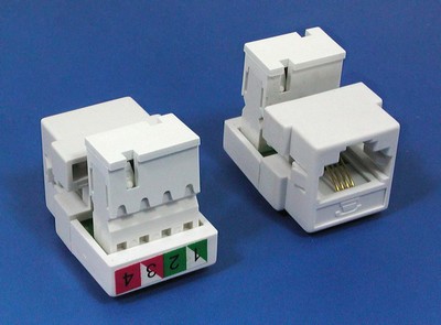 TM 4302-Cat3 Conectores jack keystone Voz TM 4302-Cat3 Conectores RJ11 jack keystone Voz - RJ11/12 (CAT3) Voz Keystone Jacks hecho en China 